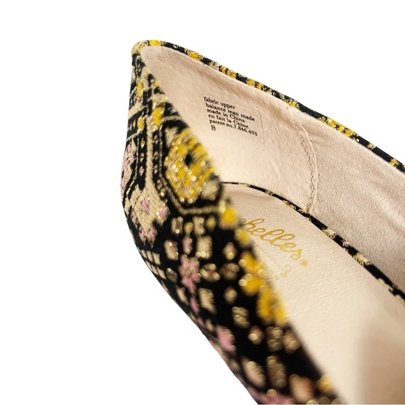Anthropologie Seychelles Size 8 Great Beyond Brocade Metallic Print Pump Heels - Picture 5 of 9